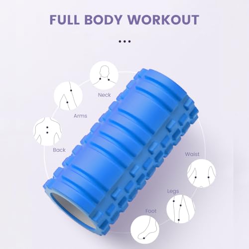 Rodillo Masajeador. Rodillo de Espuma para Terapia y Masaje Muscular. Rodillo de Pilates y Yoga. Fitness Foam Roller. Cilindro de gomaespuma para alivio de dolores y entrenamiento. 33x14cm