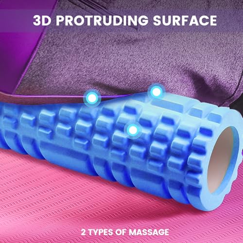 Rodillo Masajeador. Rodillo de Espuma para Terapia y Masaje Muscular. Rodillo de Pilates y Yoga. Fitness Foam Roller. Cilindro de gomaespuma para alivio de dolores y entrenamiento. 33x14cm