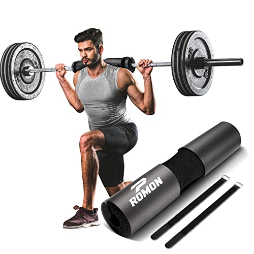 Romon Almohadilla Barra Gimnasio, Cuello Y Hombros Almohadilla Sentadillas Con 2 Correas de Seguridad, Para Levantamiento de Lunges Hip Thrusts, negro