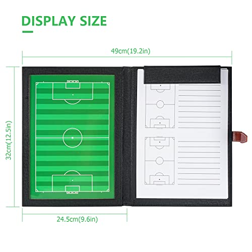 RoseFlower Carpeta Táctica de Futbol, Carpeta Pizarra Táctica de Entrenamiento Entrenador Magnéticas de Fútbol con Imanes, Lapiceros y Borrador (Tamaño: 48 x 32 cm)