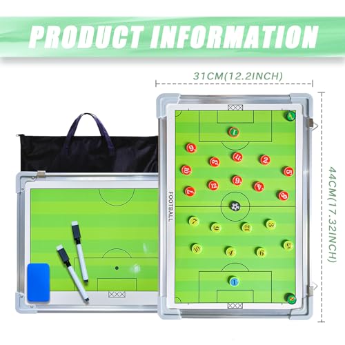 RoseFlower Cuadro Táctico Fútbol, Entrenador de Fútbol, Tabla Magnética, Estrategia de Entrenamiento Portátil para Entrenamiento de Fútbol Competición (Tamaño: 45 x 30 cm)