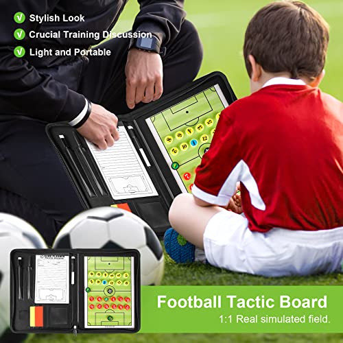 RoseFlower Pizarra Futbol Entrenador, Carpeta Táctica Magnéticas Plegable para Deportes Entrenamiento de Fútbol - Football Coach Board con Imanes, Lapiceros y Borrador para Estrategia Competencia #3