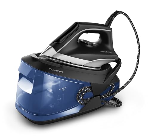 Rowenta Centro de planchado Turbosteam - Potencia 2600W, salida vapor 120g/min, golpe vapor 350g/min, vapor vertical, modo Eco, suela MicroSteam400 láser, depósito extraíble XL 1,7L, VR8325