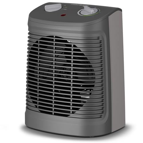 Rowenta Comfort Compact - Calefactor bajo consumo 2000 W, 2 velocidades, termostato mecánico función anti-heladas, función Silence 44 dBA, modo Eco, ventilador aire frío, fácil transporte, SO2320