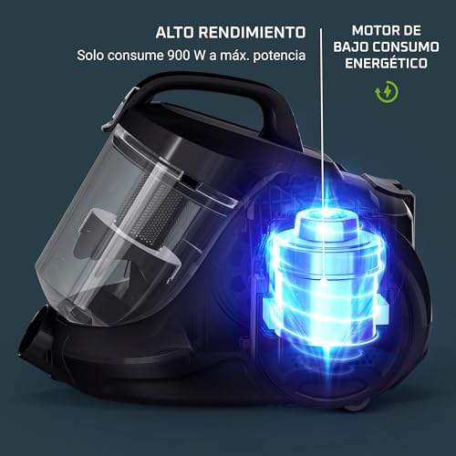 Rowenta Swift Power Cyclonic Classic – Aspiradora sin bolsa potente de 750W, tecnología ciclónica, cabezal alto rendimiento, 3 niveles filtración, 7,5m radio acción, posición parking, blanco