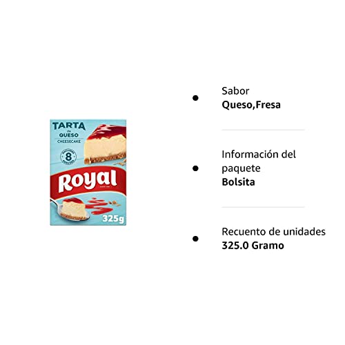 Royal Cheesecake Tarta de Queso con Cobertura de Fresa, sin Horno 8 Raciones, 325g