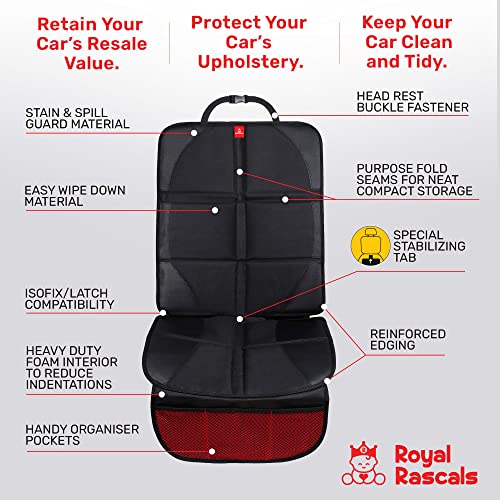 Royal Rascals- Protector para el Asiento del Coche - Protege la tapicería con una Cubierta Acolchada - Protección Resistente contra Las Manchas