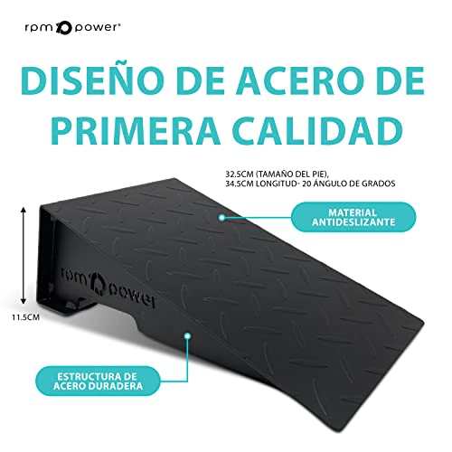 RPM Power Slant Board & Squat Wedge (Pair) - Slant Board Squat Wedges para Sentadillas Profundas, estiramientos y Mejora de Sentadillas elevadas (Acero)