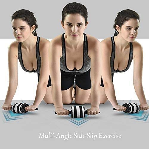 Rueda abdominales fitness El ejercicio abdominal AB Roller Equipo Rueda Core Trainer Fuerza Hombres Mujeres aptitud for Construir músculo abdominal Un hogar Ejercicio de rodillos de caucho Body Fitnes