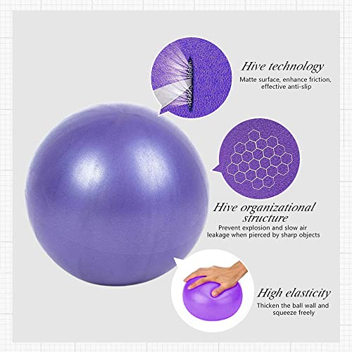 RUGUOA Pelota de Gimnasia Bola de Yoga Anti-Reventones Balón Pilates Antideslizante 25cm Pelota de Ejercicio Balon de Ejercicio para Fitness,Embarazo Sentarse,Fitball,Equilibrio,Abdominal-Púrpura