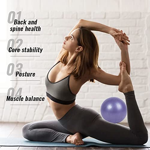 RUGUOA Pelota de Gimnasia Bola de Yoga Anti-Reventones Balón Pilates Antideslizante 25cm Pelota de Ejercicio Balon de Ejercicio para Fitness,Embarazo Sentarse,Fitball,Equilibrio,Abdominal-Púrpura