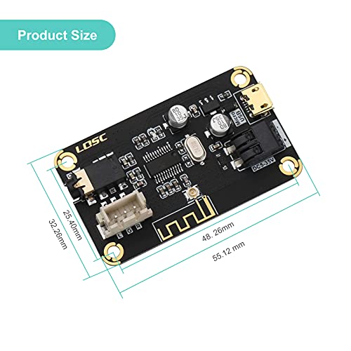 RUIZHI Módulo de Recepción Bluetooth,Tablero Receptor de Audio estéreo Bluetooth de MP3 DC 5-35 V Portátil Decodificador Electrónica Inalámbrica Chip para Auriculares Estéreo para el Hogar DIY