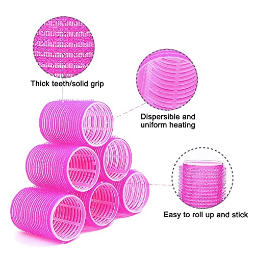 Rulos Pelo,40 Pieza Rulos Pelo Grandes, 15mm 25mm 36mm 44mm Rulos, Autoadhesivo Hair Rollers, Rulos Pelo Corto con 18 Clips de Pico de Pato, Rulos Para Pelo para Todas Mujeres