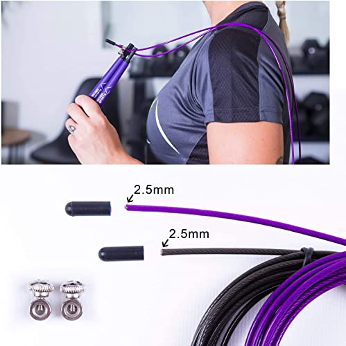 Ryher Cuerda para Saltar Kit - Comba Crossfit, Fitness y Ejercicio (Morado)