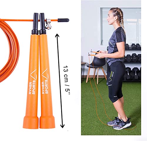 Ryher Cuerda para Saltar Kit - Comba Crossfit, Fitness y Ejercicio (Naranja)