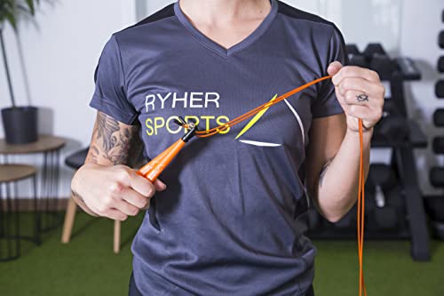 Ryher Cuerda para Saltar Kit - Comba Crossfit, Fitness y Ejercicio (Naranja)