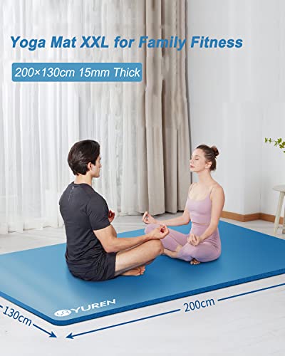 RYTMAT Esterilla Fitness Gruesa 200×130cm 15mm Gruesa Esterilla Yoga Antideslizante NBR Colchoneta Gimnasia Grande XXL para Deporte Familiar