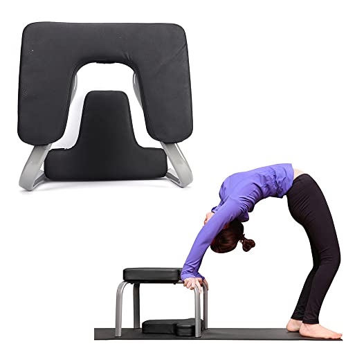 SABUIDDS Silla de yoga, taburete de pie para yoga, para casa y gimnasio, acero y poliuretano, acolchado de poliuretano, silla de ejercicio asana, fitness y meditación, relajación, capacidad de carga