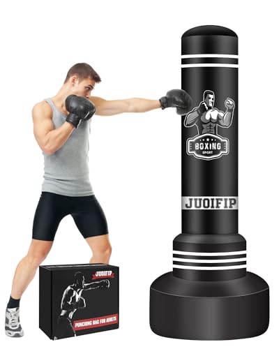 Saco de Boxeo de pie - Saco de Boxeo Pesado de 175cm/69in con Soporte - Saco de Boxeo de pie para Hombres Saco de Kickboxing Inflable para Entrenamiento MMA Muay Thai Fitness