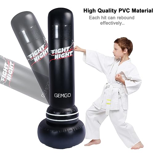 Saco de Boxeo para Niños Adultos, JanTeelGO Saco de Boxeo para Niños de 180 cm con Diseño de Bolsillo, Bola de Gran Velocidad de PVC Grueso de 0,4 mm