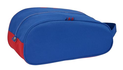 Safta F.C. Barcelona 2ª EQUIPACIÓN - Zapatillero Ovalado, Multiusos, Portatodo, Deporte, Extraescolares, Fútbol, Cómodo y Versátil, 34x18x15 cm, Color Azul y Granate