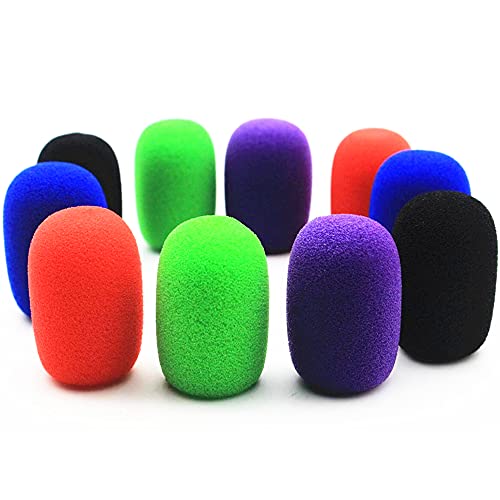 Saidbuds Parabrisas de micrófono para auriculares, fundas de micrófono de espuma, parabrisas para micrófono de escritorio, micrófono de auriculares, paquete de 10