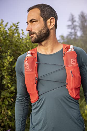 Salomon Adv Hydra Vest 8 Chaleco para correr con Flask incluido Unisex, Comodidad y estabilidad, Rápido acceso a la hidratación, Simplicidad, Fiery Red, S