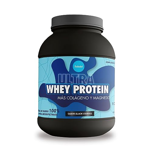 Saludel Whey Protein Sabor Galleta Oreo 1Kg | Proteína de suero de leche en polvo con Colágeno y Magnesio | Fortalece y Desarrolla la Masa Muscular