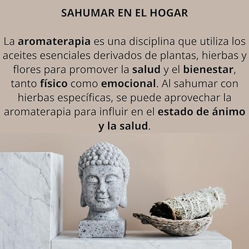 SamayZen - Kit Sahumerios Salvia para Quemar 7 Chakras - Yerba Santa - Lavanda - Cedro - Palo Sagrado Santo - Atados para Meditar y Relajarse - Incienso Natural - Ritual Limpieza energética - Smudge