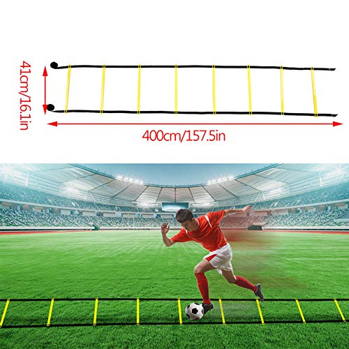 SANON Conos Entrenamiento, Entrenamiento Futbol, Kit Entrenamiento Futbol, 4 M Peldaños Al Aire Libre Equipos de Velocidad de Fitness, para Niños Adolescentes Entrenamiento de Ejercicios de Fútbol