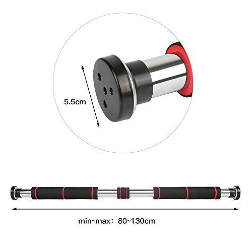 sarah Barra de Dominadas, Barra Dominadas Puerta Montada en la Pared de 80 a 130 cm para Fortalecer los Músculos y Una Postura Correcta, máx.150 KG