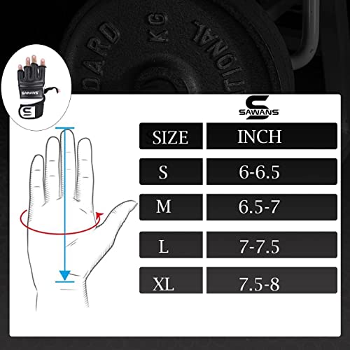 SAWANS Guantes de boxeo para saco de boxeo, karate, artes marciales, artes marciales, lucha, muay thai (negro, mediano)