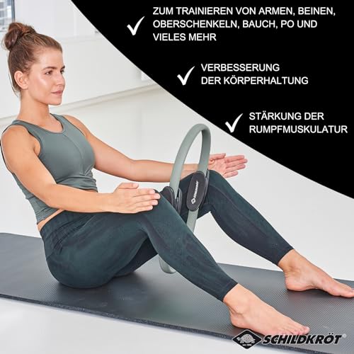 Schildkröt Anillo de Pilates, Aparato para el Entrenamiento del Core, Diámetro 37 cm, Gris