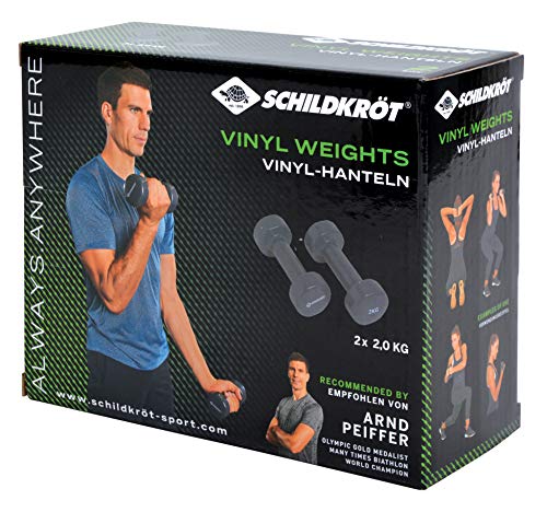 Schildkröt Set de 2 Mancuernas de Vinilo Fitness 2,0 kg, Gris, 960206