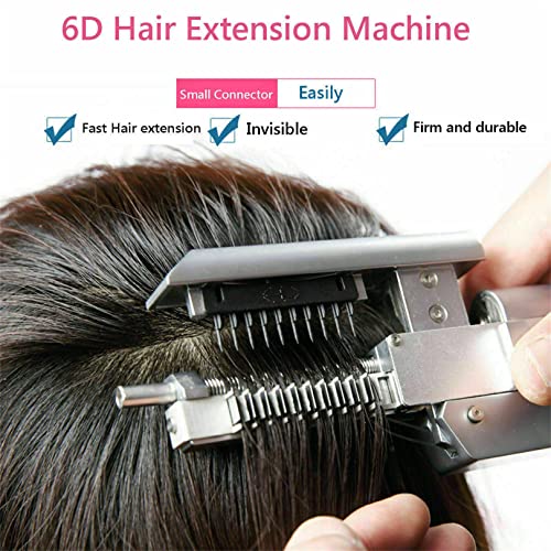 SCIAZA Kit Profesional De Máquina De Extensiones De Cabello 6D 2Nd, Herramientas De Extensiones De Cabello Humano De 5 Pines, Extensiones De Cabello De Cabeza Completa De 20 Minutos