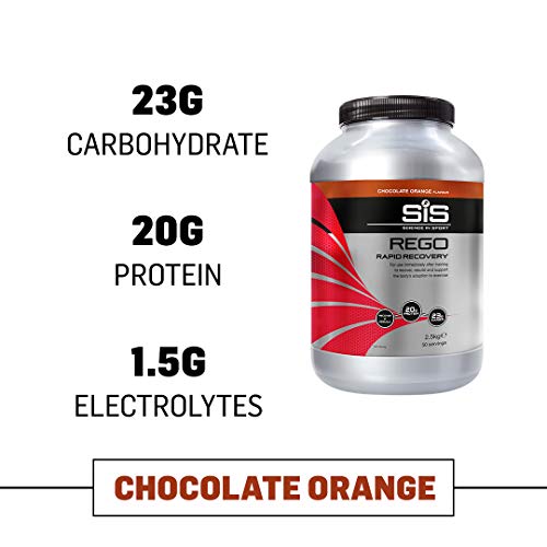 Science in Sport REGO Bebida para Deportista de Recuperación Completa en Polvo para Batidos con Proteínas y Carbohidratos, Sin Lactosa y Sin Gluten, 2.5 kg (50 porciones), Chocolate y Naranja