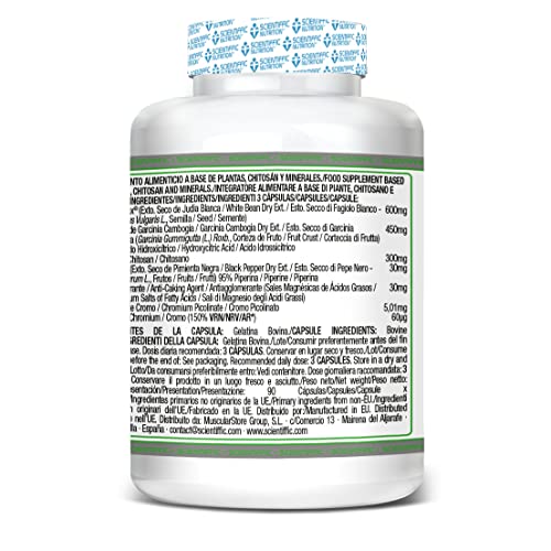 Scientiffic Nutrition - Block Carbs, Ayuda a la Pérdida de Peso y a la Mejora Física, con Bioperine y Fabenol, Potente Bloqueador de Hidratos de Carbono - 90 Cápsulas