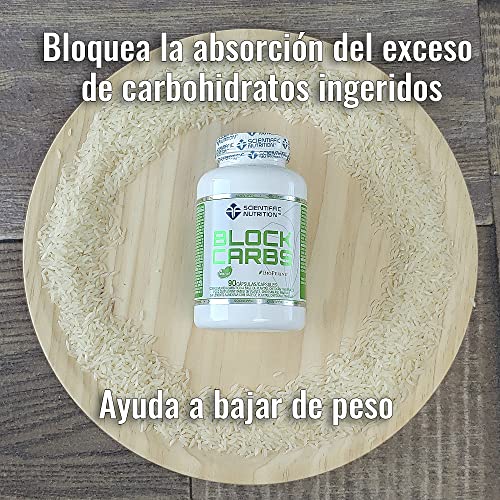 Scientiffic Nutrition - Block Carbs, Ayuda a la Pérdida de Peso y a la Mejora Física, con Bioperine y Fabenol, Potente Bloqueador de Hidratos de Carbono - 90 Cápsulas