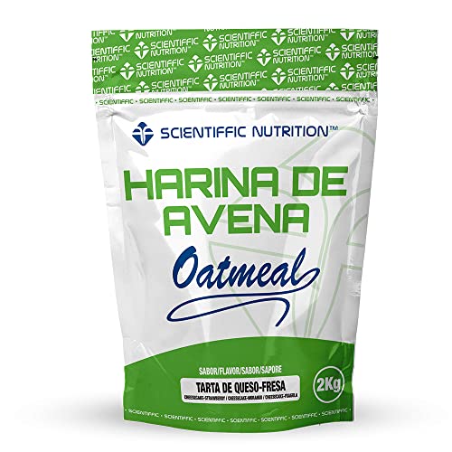 Scientiffic Nutrition - Harina de avena, Fuente de Proteínas, Baja en Azúcares, 100% Natural, Contribuye al Desarrollo de la Masa Muscular, Sabor Tarta de Queso y Fresa - 2 Kg