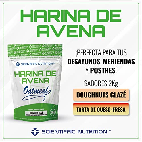 Scientiffic Nutrition - Harina de avena, Fuente de Proteínas, Baja en Azúcares, 100% Natural, Contribuye al Desarrollo de la Masa Muscular, Sabor Tarta de Queso y Fresa - 2 Kg