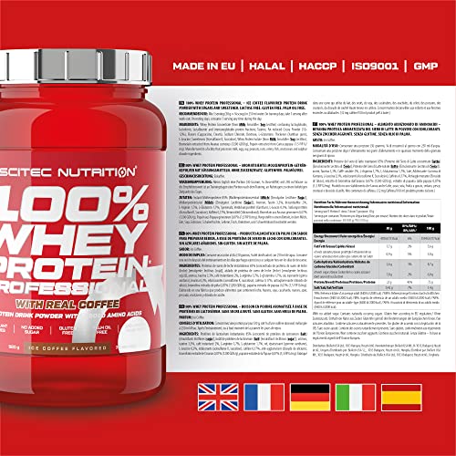 Scitec Nutrition 100% Whey Protein Professional, Con aminoácidos clave y enzimas digestivas adicionales, sin gluten, 920 g, Ice Coffee