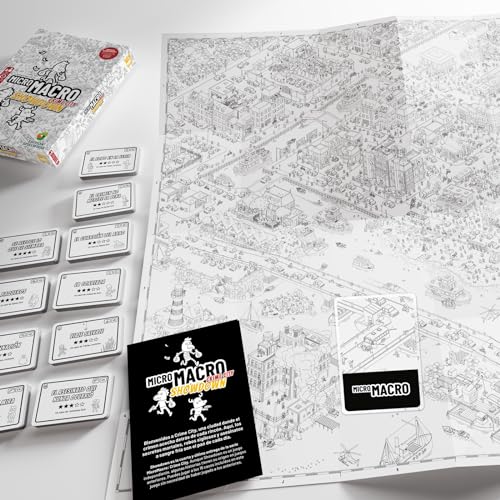 SD GAMES Micro Macro Showdown - Juego Detectives para Resolver Crímenes de la Ciudad Crime City, 120 Cartas con 16 Casos Intrigantes, 1 a 4 Jugadores Recomendado a Partir de 10 Años