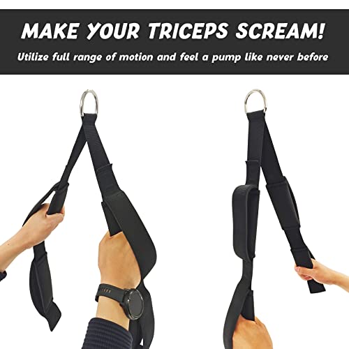 SDAOP Cuerda Tríceps Biceps, Cuerda Triceps 33 /67cm, Gym Cuerda para 2 Pares Mango Antideslizante, Poleas para Cuerda Gimnasio Gym para Dorsal, Accesorios para Gym, Agarres Poleas Gym