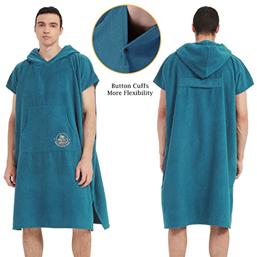 SEASHORE TREE Poncho de surf, bata de natación, toalla de playa, sudadera con capucha, colgador de traje de neopreno para mujeres y hombres (azul claro)