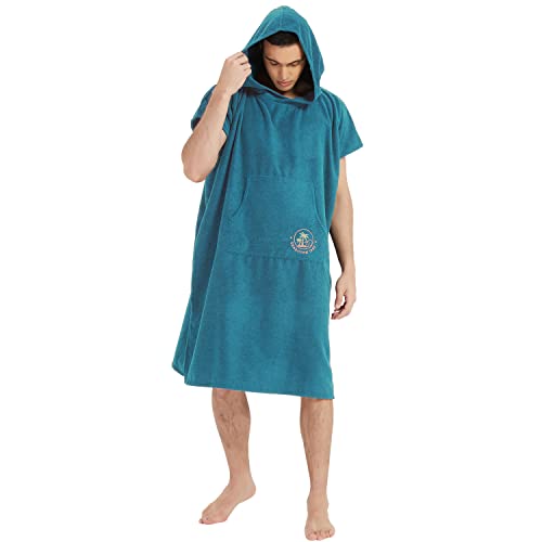 SEASHORE TREE Poncho de surf, bata de natación, toalla de playa, sudadera con capucha, colgador de traje de neopreno para mujeres y hombres (azul claro)