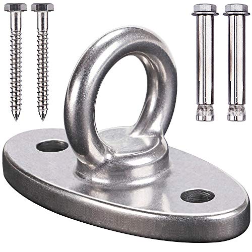 SELEWARE Innovador 450KG Capacidad SUS304 de Acero Inoxidable Heavy Duty Anclaje de Techo, Soporte de Montaje en Pared para Correas de suspensión, Anillos de Gimnasia, Columpios y Hamaca de Yoga