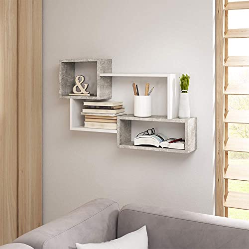 Selsey Panel de Pared Kassi Grande Color concreto Smart/Blanco Mate