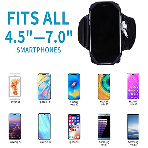 SenMore Brazalete Deportivo para Poco X3 Pro/Redmi Note 10/9/8 Pro/Redmi 9 / Samsung Galaxy M11/A21S, Rotación de 360​​° y con Bolsillito Airpods Brazalete de antebrazo Movil