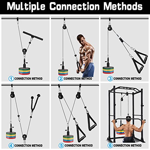 SERTT Gimnasio del Sistema de Polea de Cable de Peso, Accesorios de Polea de Cable Mejorados para Gimnasio LAT Pull Down, Biceps Curl, Tricep, Arm Workouts-Equipo Adicional de Gimnasio en Casa