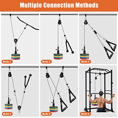 SERTT LAT y Sistema de polea de elevación para Gimnasio, Accesorio de máquina de Cable de polea de Fitness Mejorado para tríceps, Equipo de Sistema de polea de Ejercicio de Gimnasio en casa